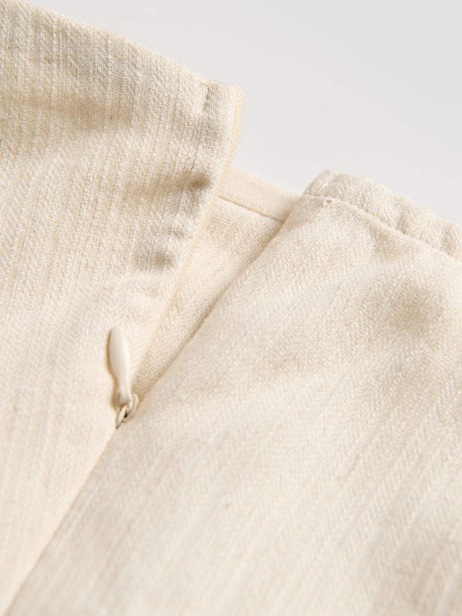 Linen-blend top - beige - RESERVED - 8