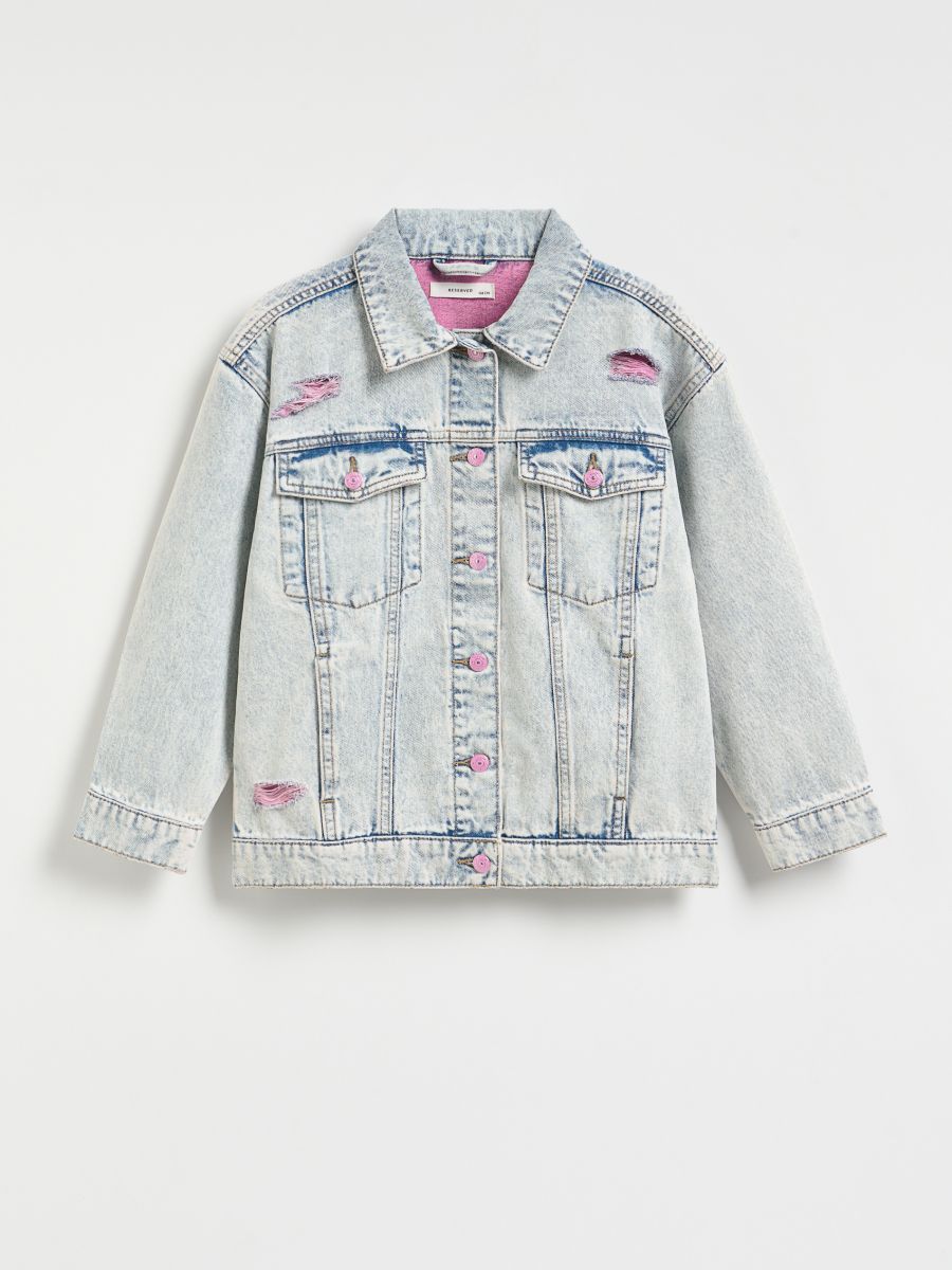 Denimjacke mit Wascheffekt - blau - RESERVED