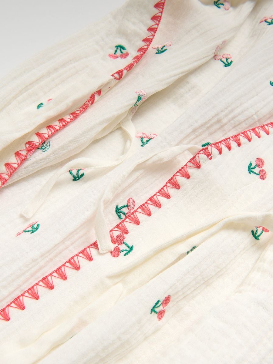 Patterned beach kimono - cream - RESERVED - 2