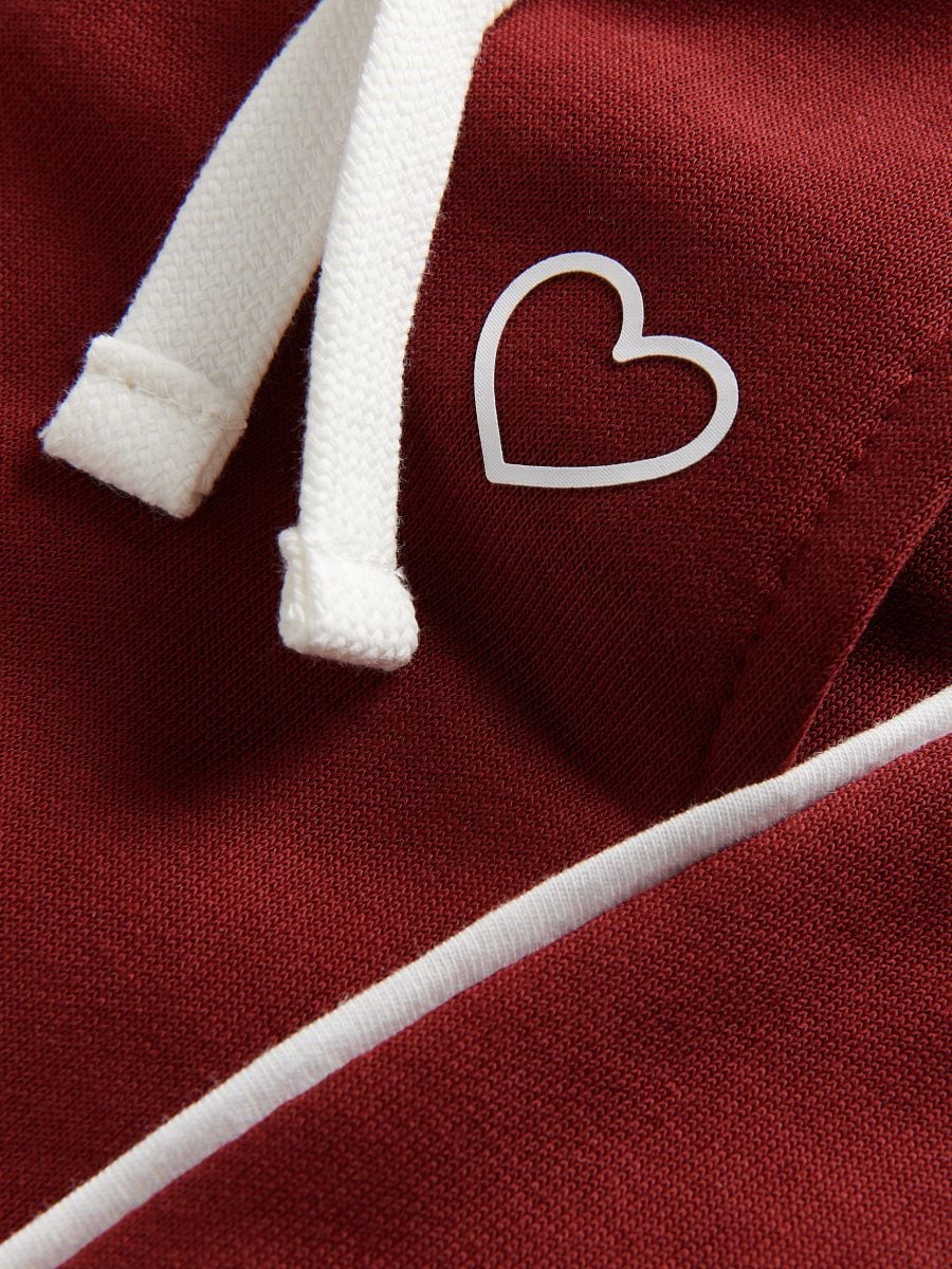 Sweatpants with stitching - maroon - RESERVED - 3
