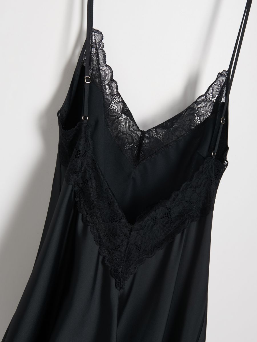 Camicia da notte con pizzo - nero - RESERVED - 4