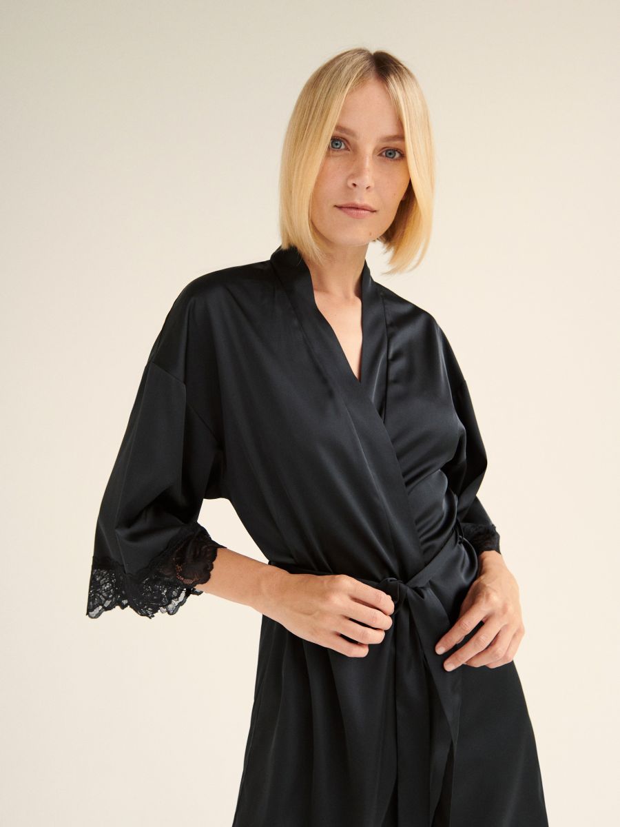Robe with lace - black - RESERVED - 3
