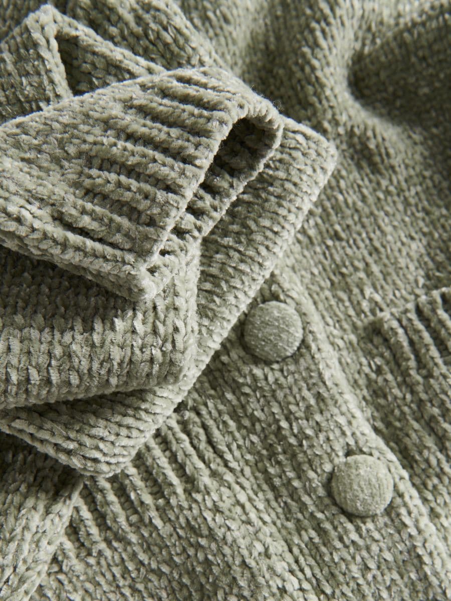 Cropped cardigan with pockets - pale green - RESERVED - 5