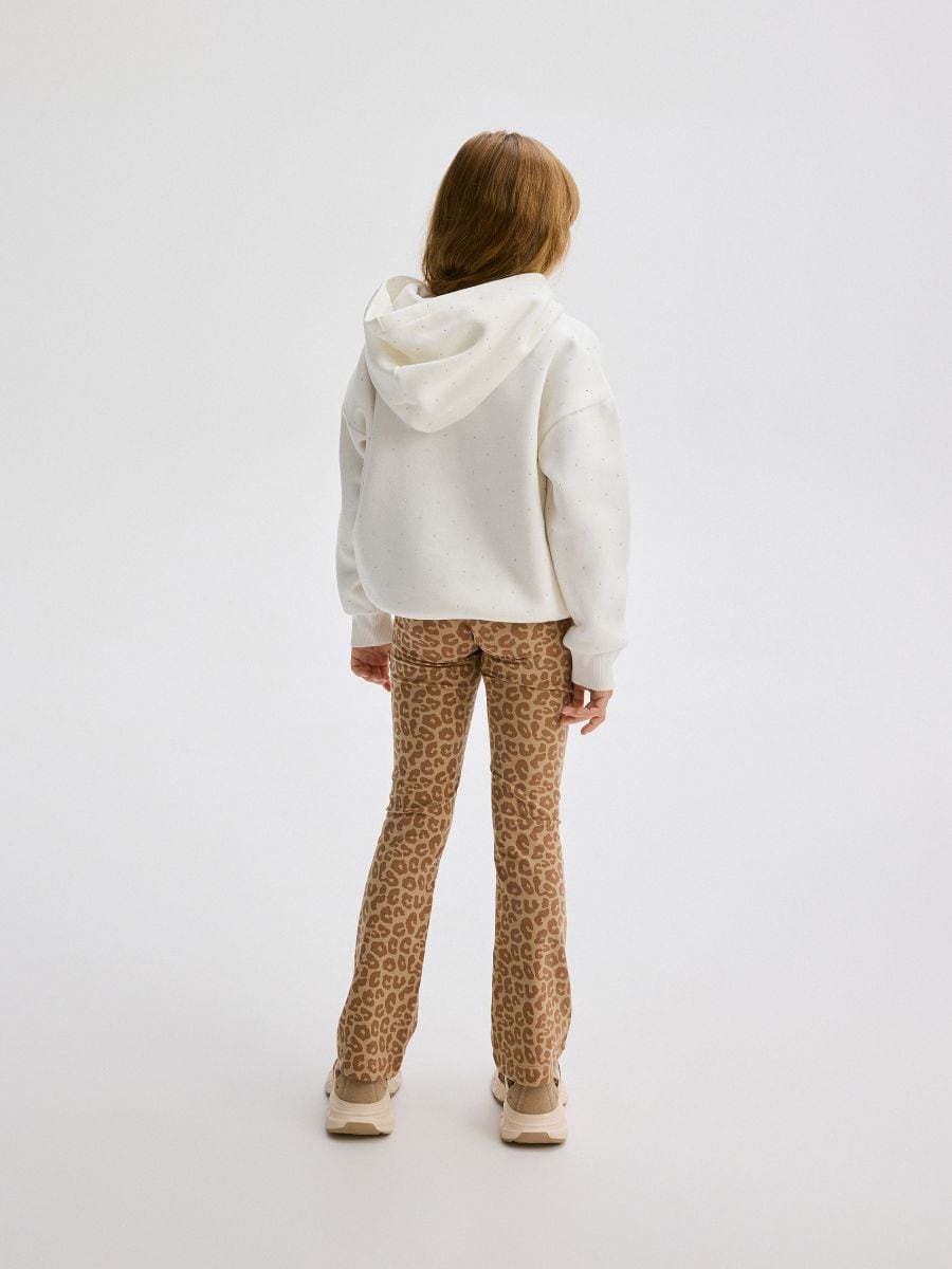 Patterned flare trousers - beige - RESERVED - 6