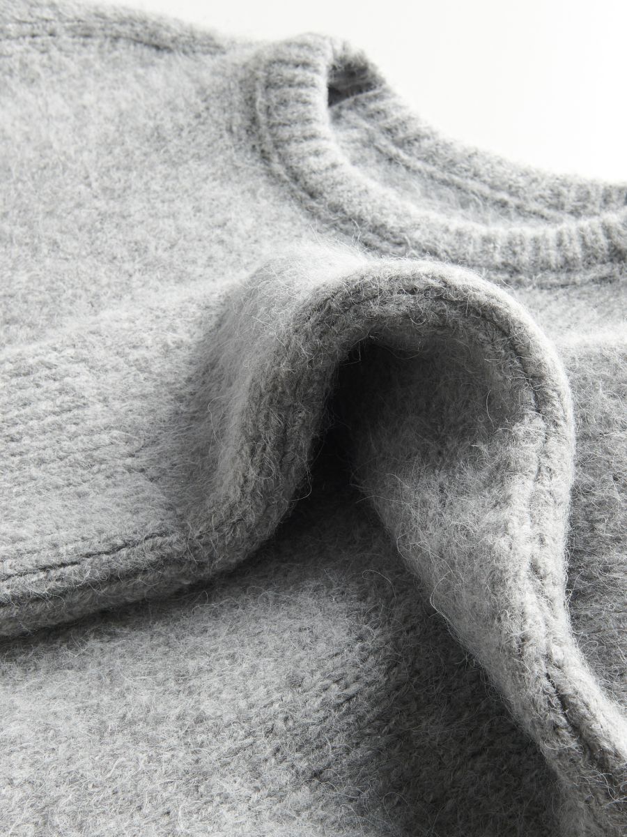 Plain cropped jumper - mid grey - RESERVED - 2