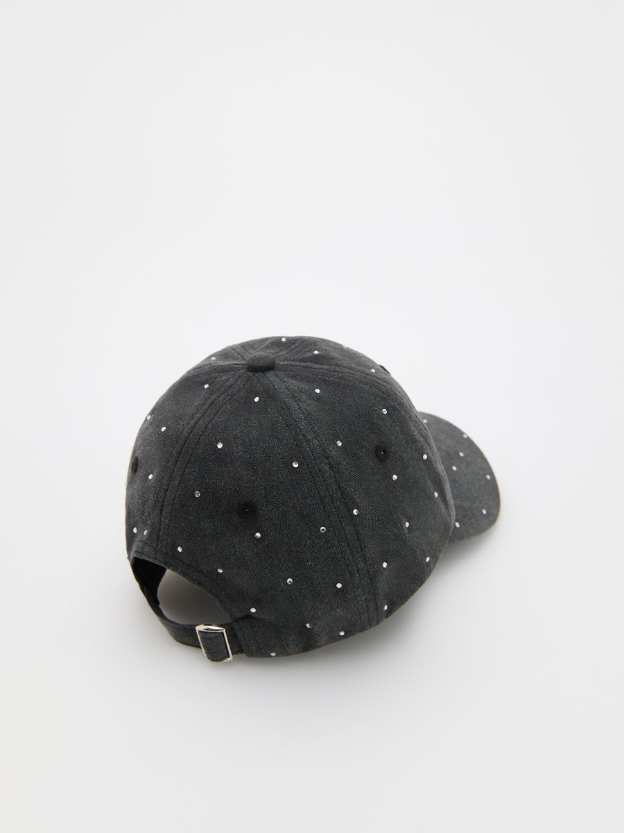 Cap with rhinestones - black - RESERVED - 2