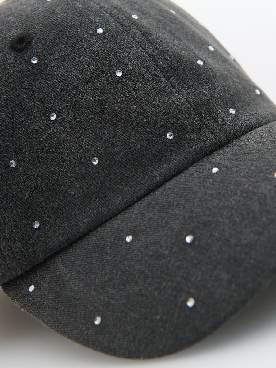 Cap with rhinestones - black - RESERVED - 4
