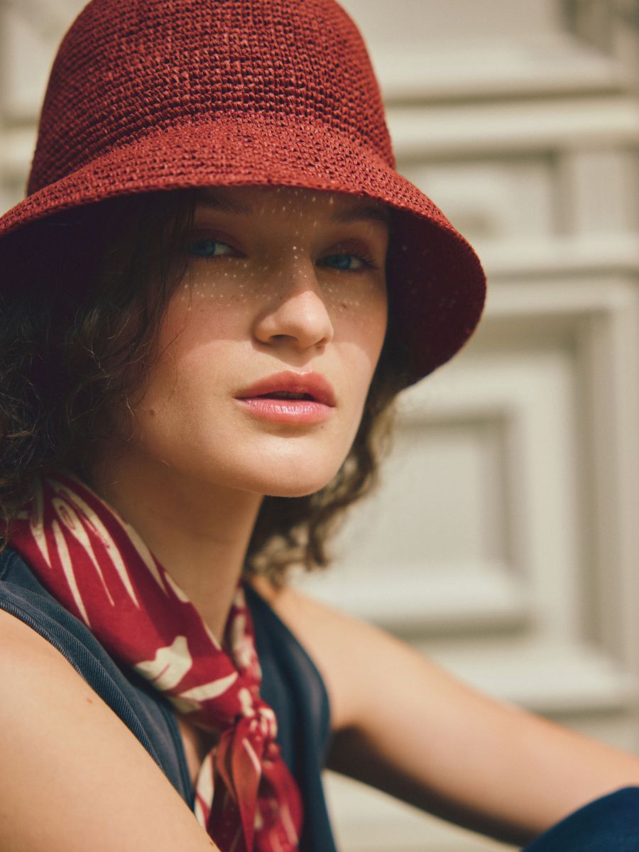 Straw hat - copper - RESERVED