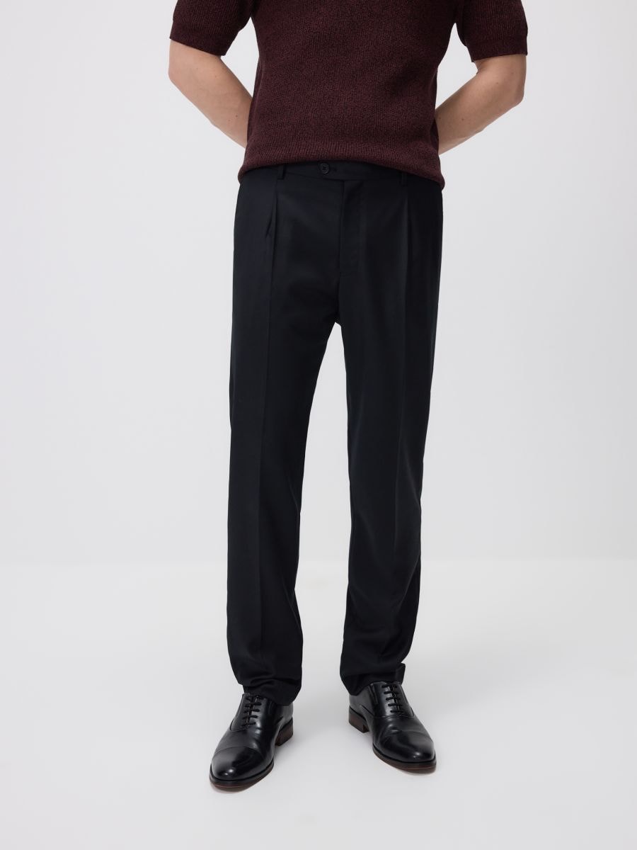 Vunene pantalone od odela - crno - RESERVED