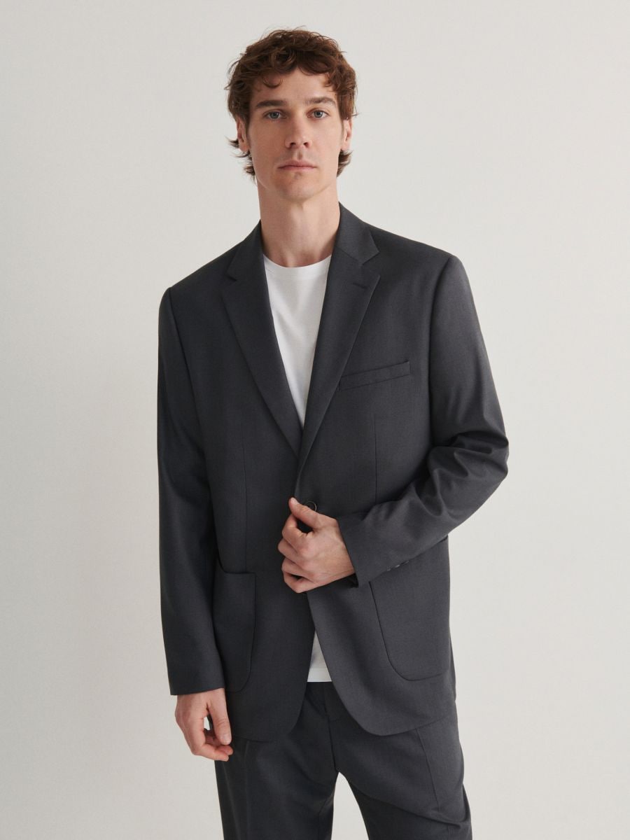 Marynarka slim fit - szary - RESERVED - 3