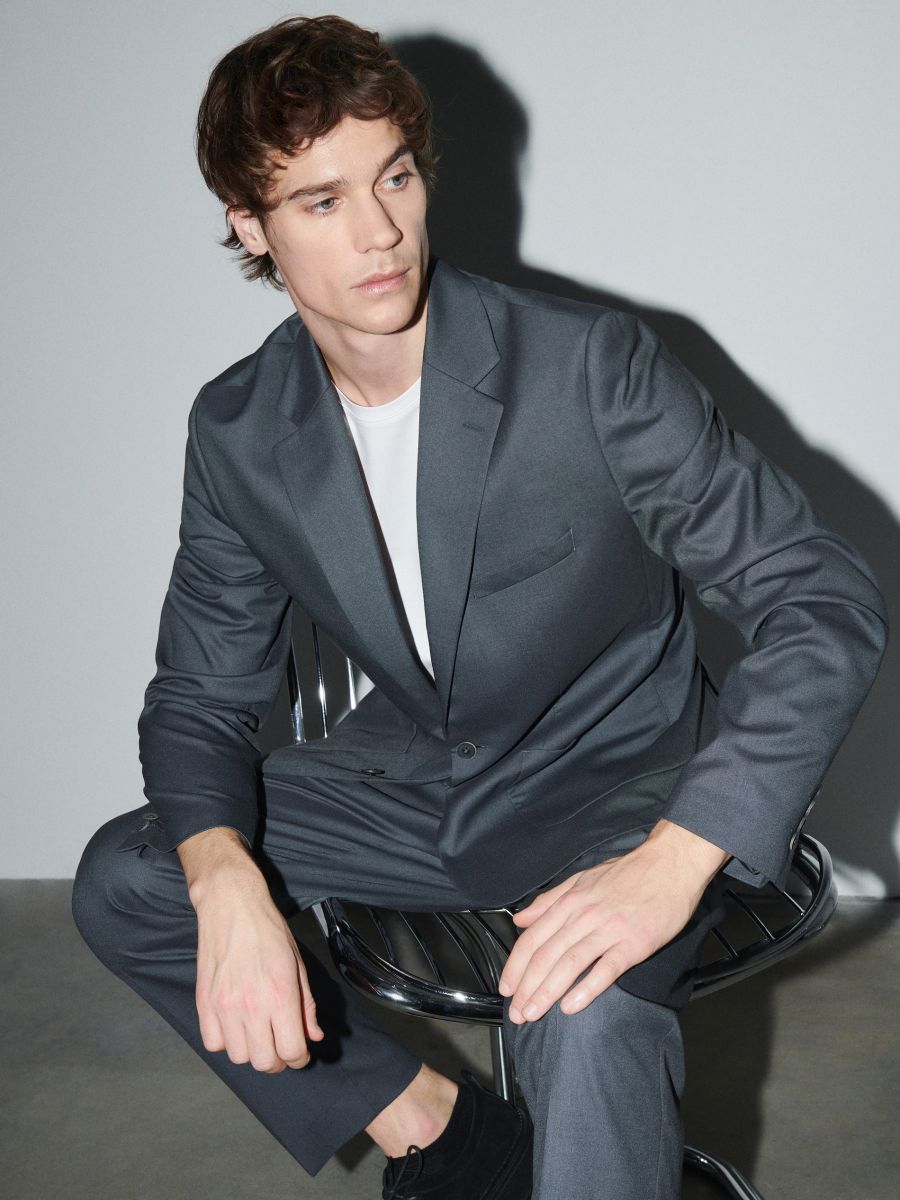 Marynarka slim fit - szary - RESERVED - 9