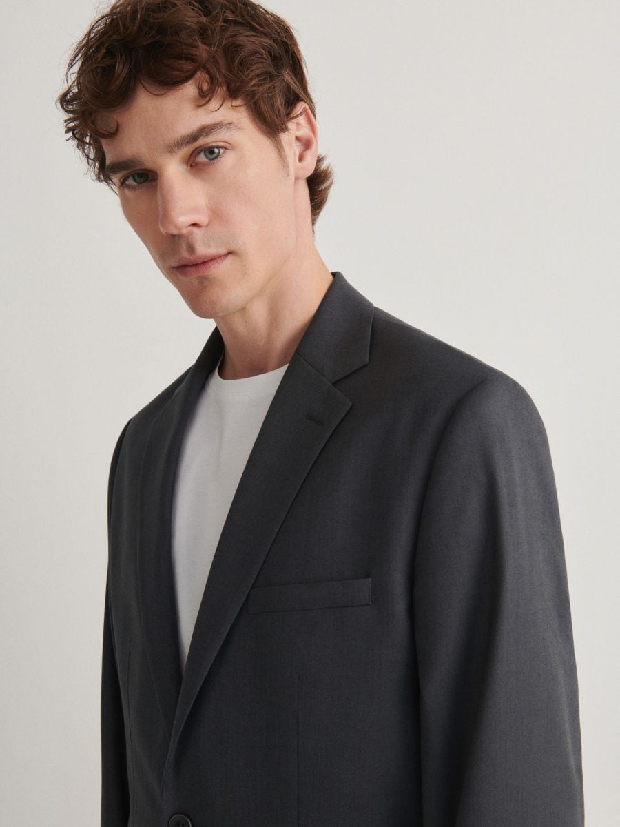 Marynarka slim fit - szary - RESERVED - 5