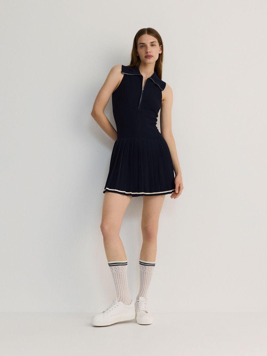 Mini haljina sportskog stila od žerseja - mornarsko plava - RESERVED