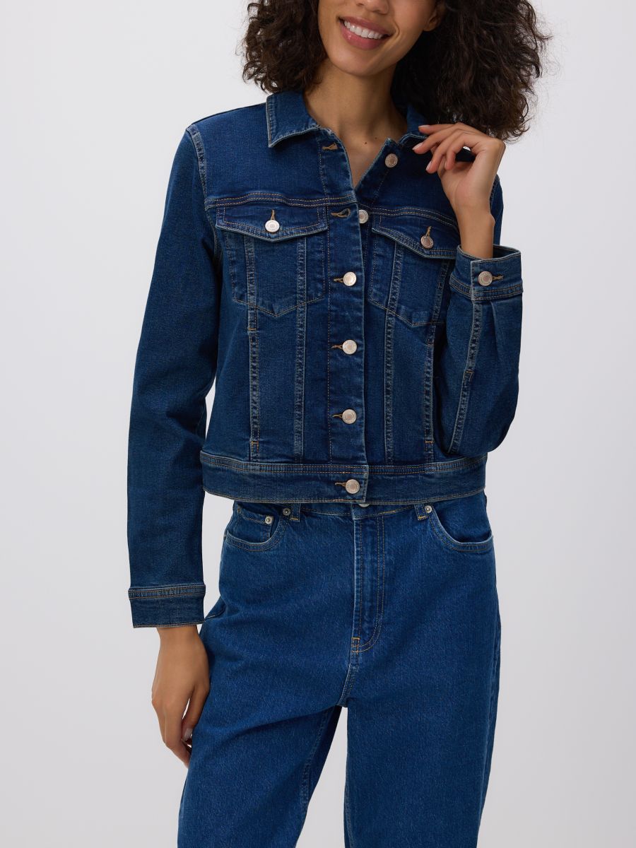 Faded denim jacket - navy - RESERVED