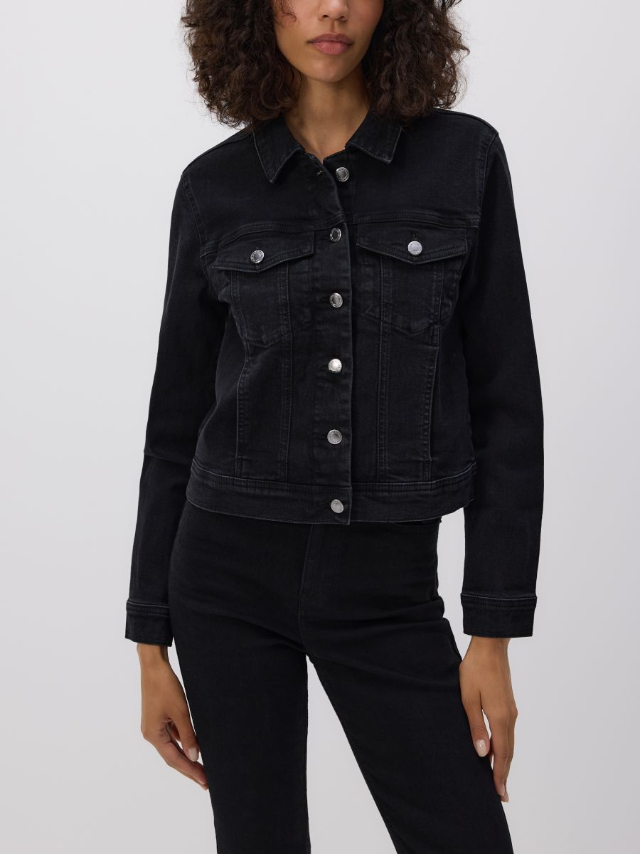 Faded denim jacket - black - RESERVED