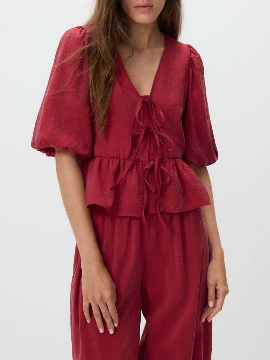Modal rich top - maroon - RESERVED