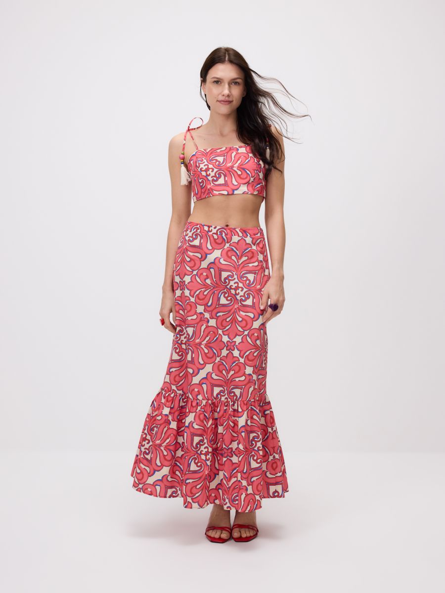 Midi skirt - multicolor - RESERVED - 3