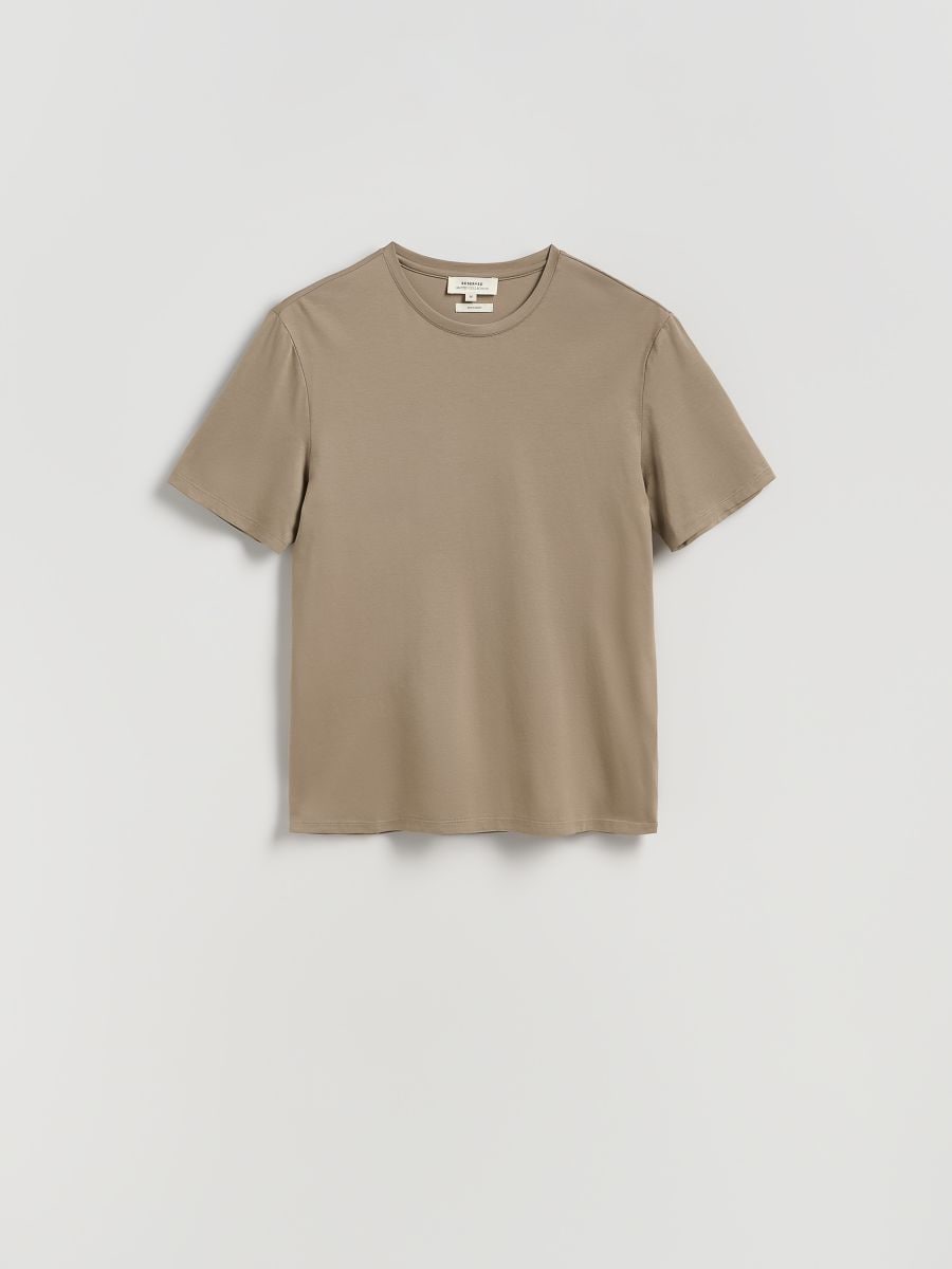 T-shirt regular z modalem - beżowy - RESERVED