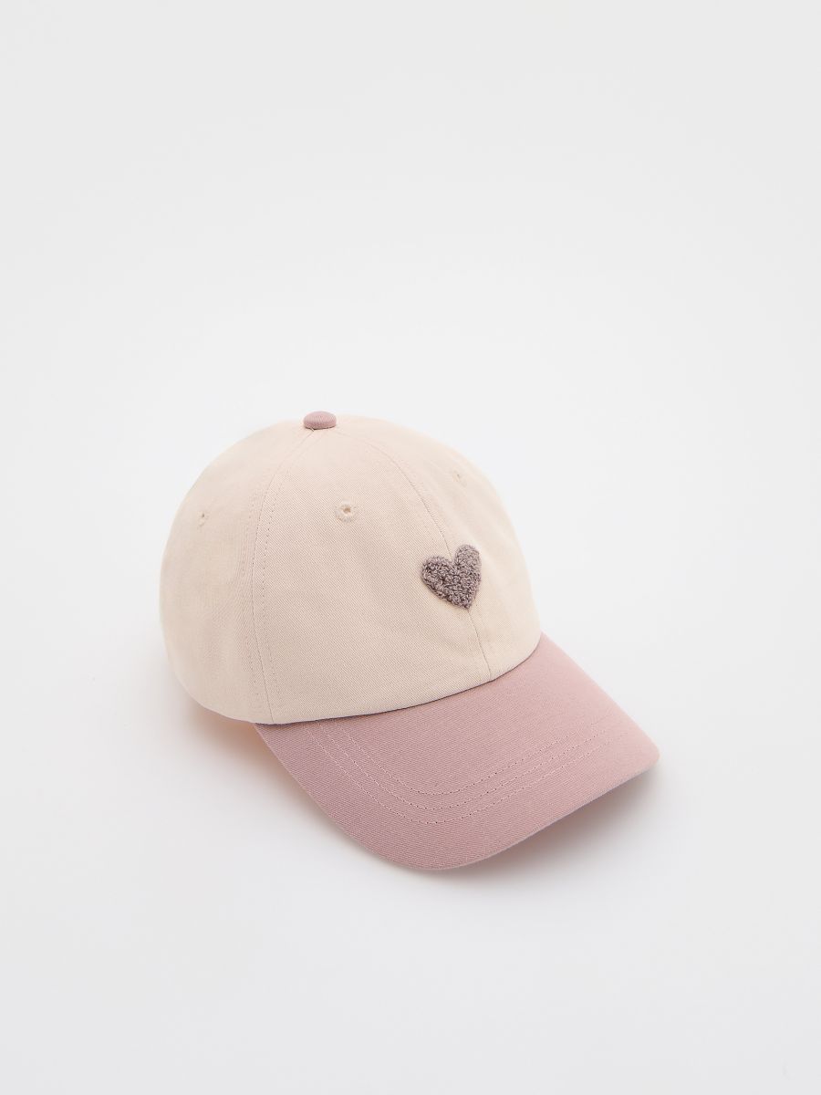 Appliqué baseball cap - pastel pink - RESERVED