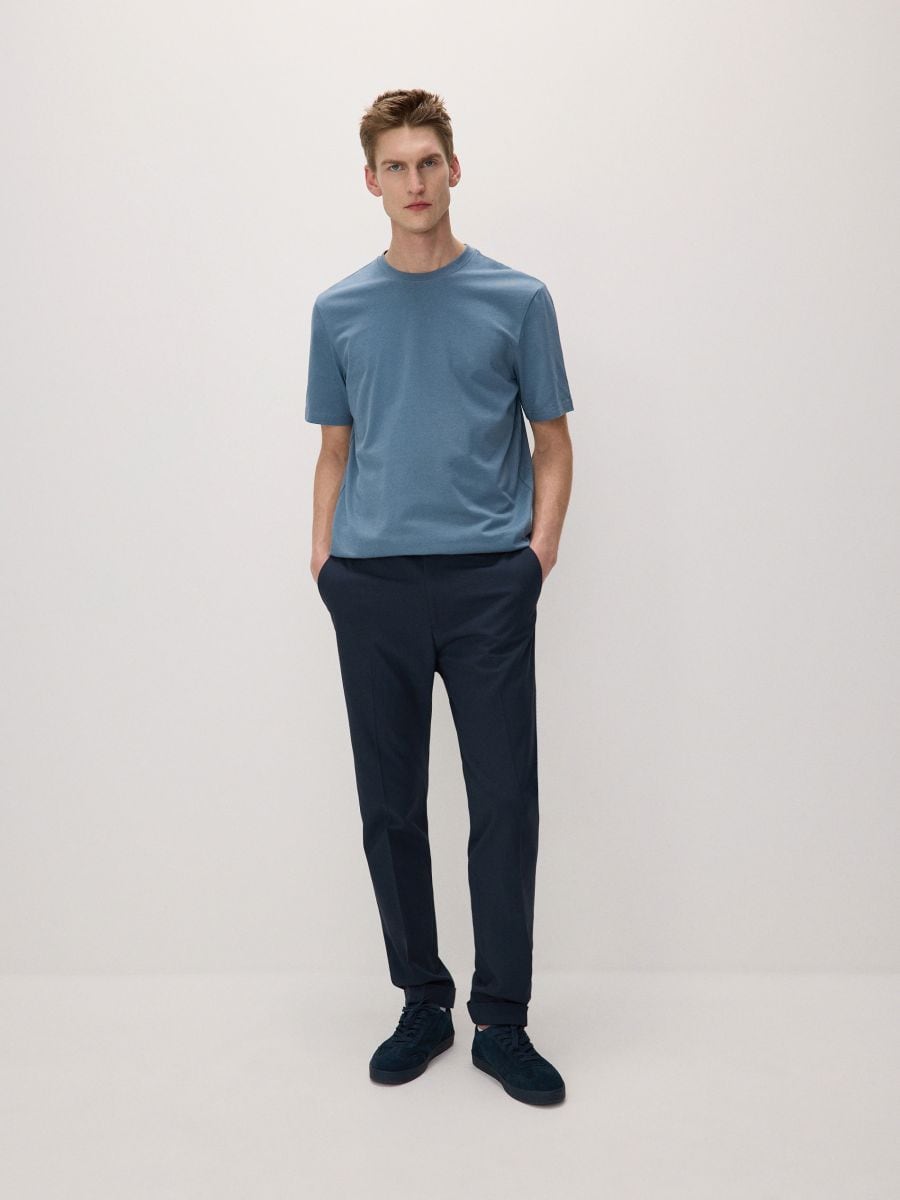 Camiseta regular fit de algodón - steel blue - RESERVED