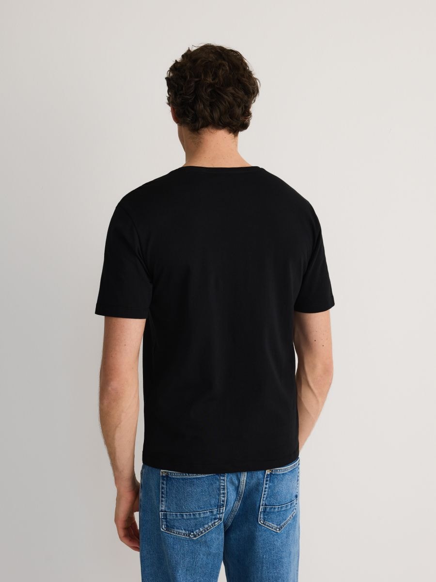 Contrast T-Shirt Sサイズ Prążkowany t-shirt z dodatkiem wiskozy Kolor granatowy