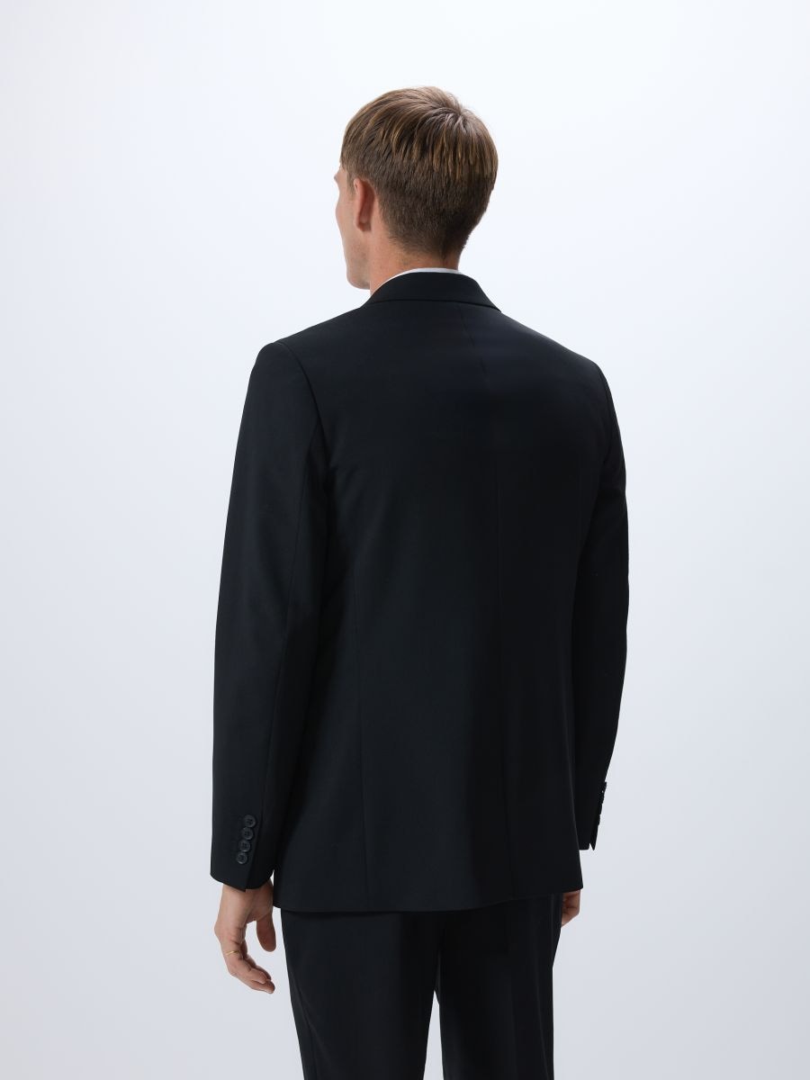 Single-breasted blazer with wool blend - black - RESERVED - 4
