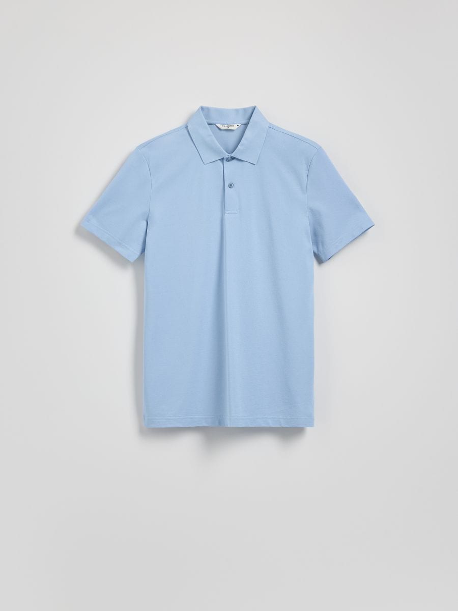 Regular fit polo shirt - pale blue - RESERVED