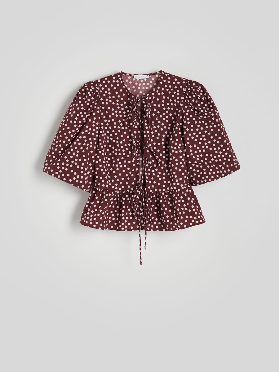 Blouse with tie detail - dark violet - RESERVED - 6