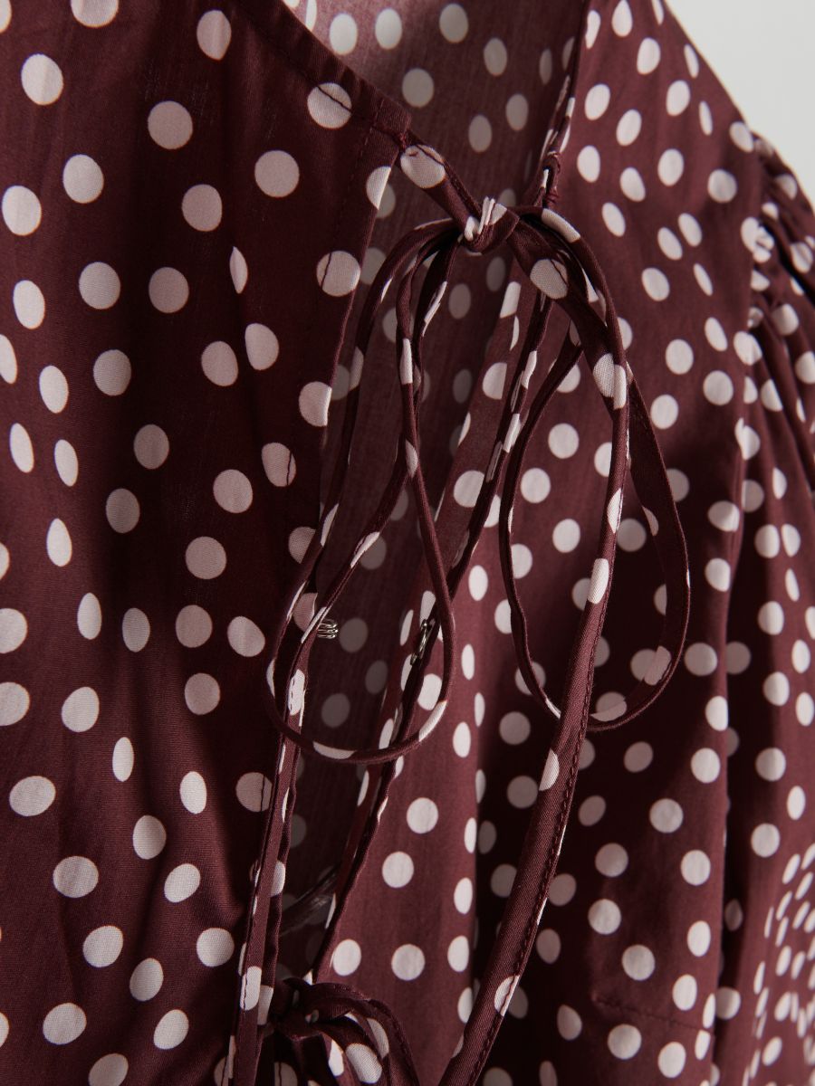 Blouse with tie detail - dark violet - RESERVED - 7