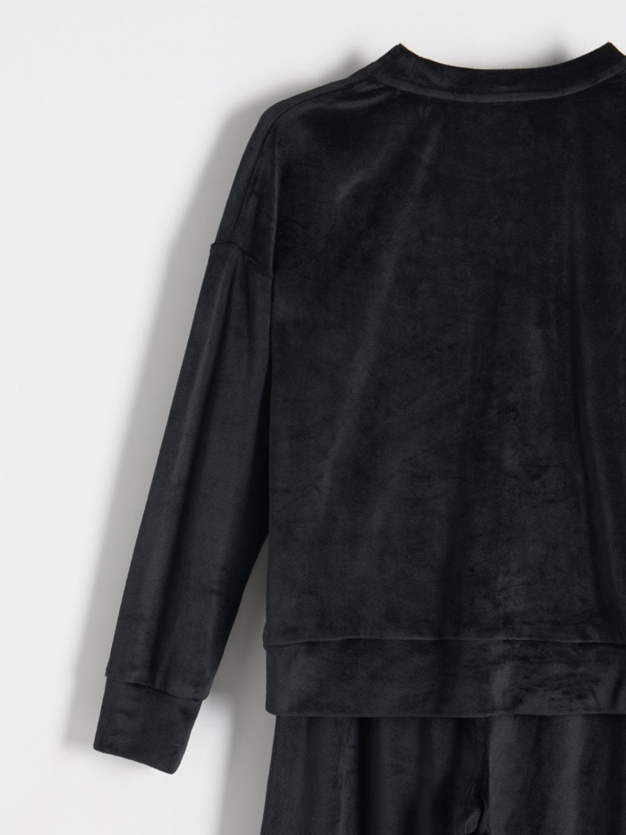Two piece velour pyjama set - black - RESERVED - 4
