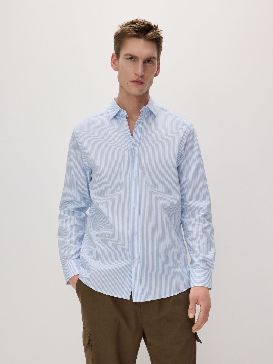 Bawełniana koszula regular fit - biały - RESERVED