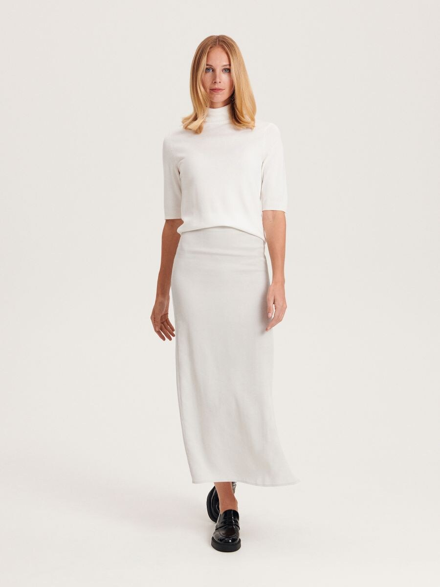 Viscose turtleneck - cream - RESERVED - 3