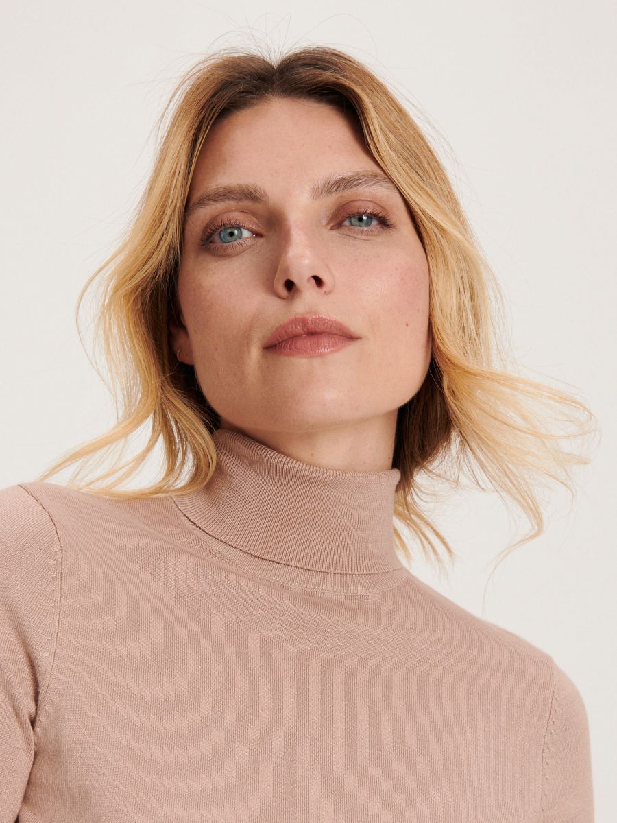 Viscose turtleneck - beige - RESERVED - 3