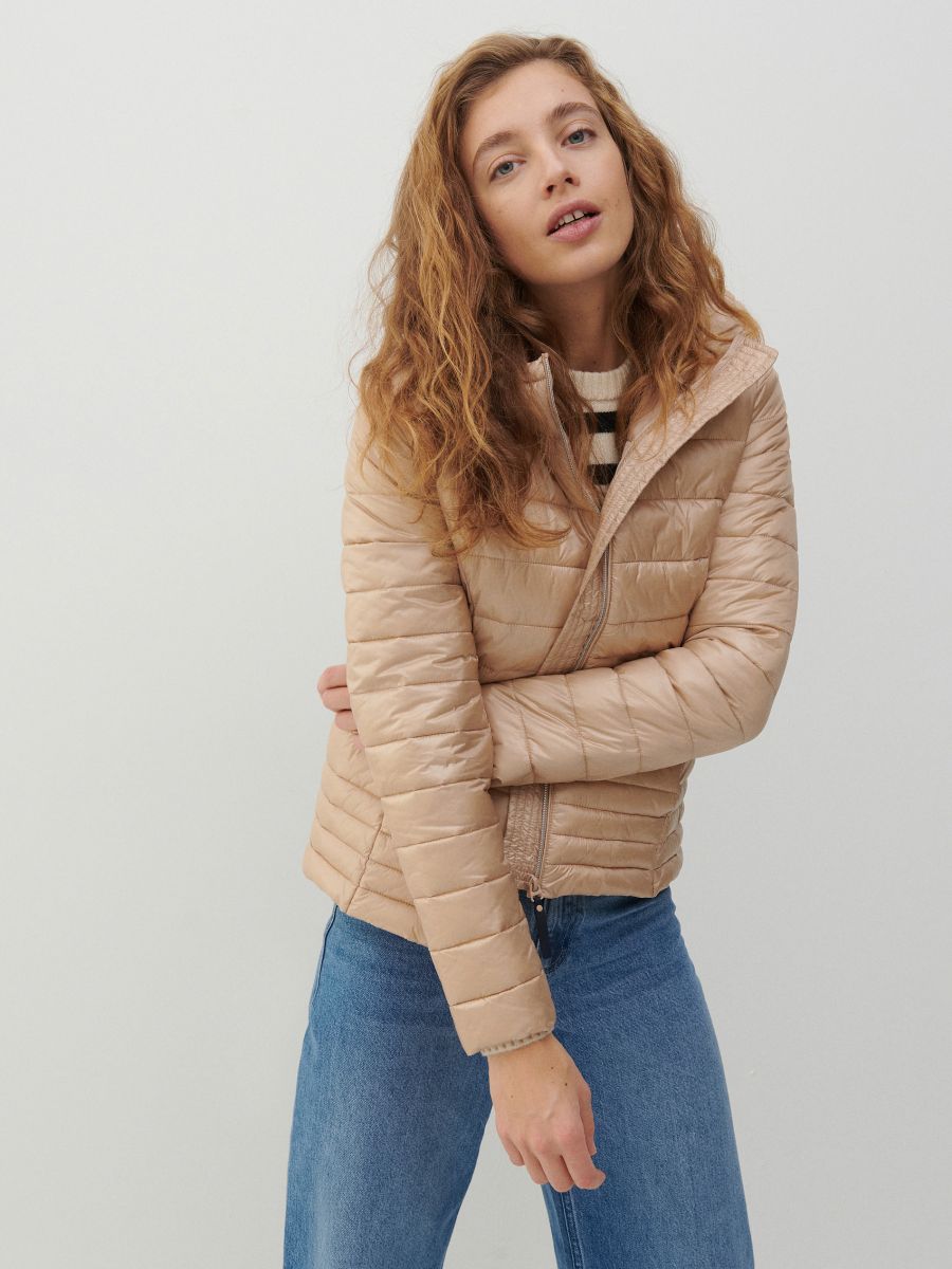 Jacket with recycled fabric fill - beige - RESERVED - 3
