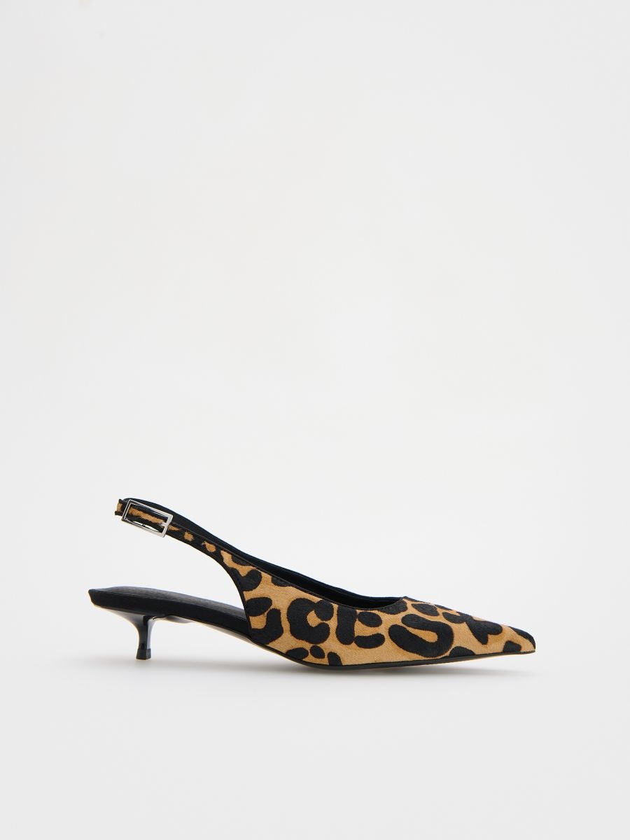 Kitten heel shoes with leopard pattern - multicolor - RESERVED - 4