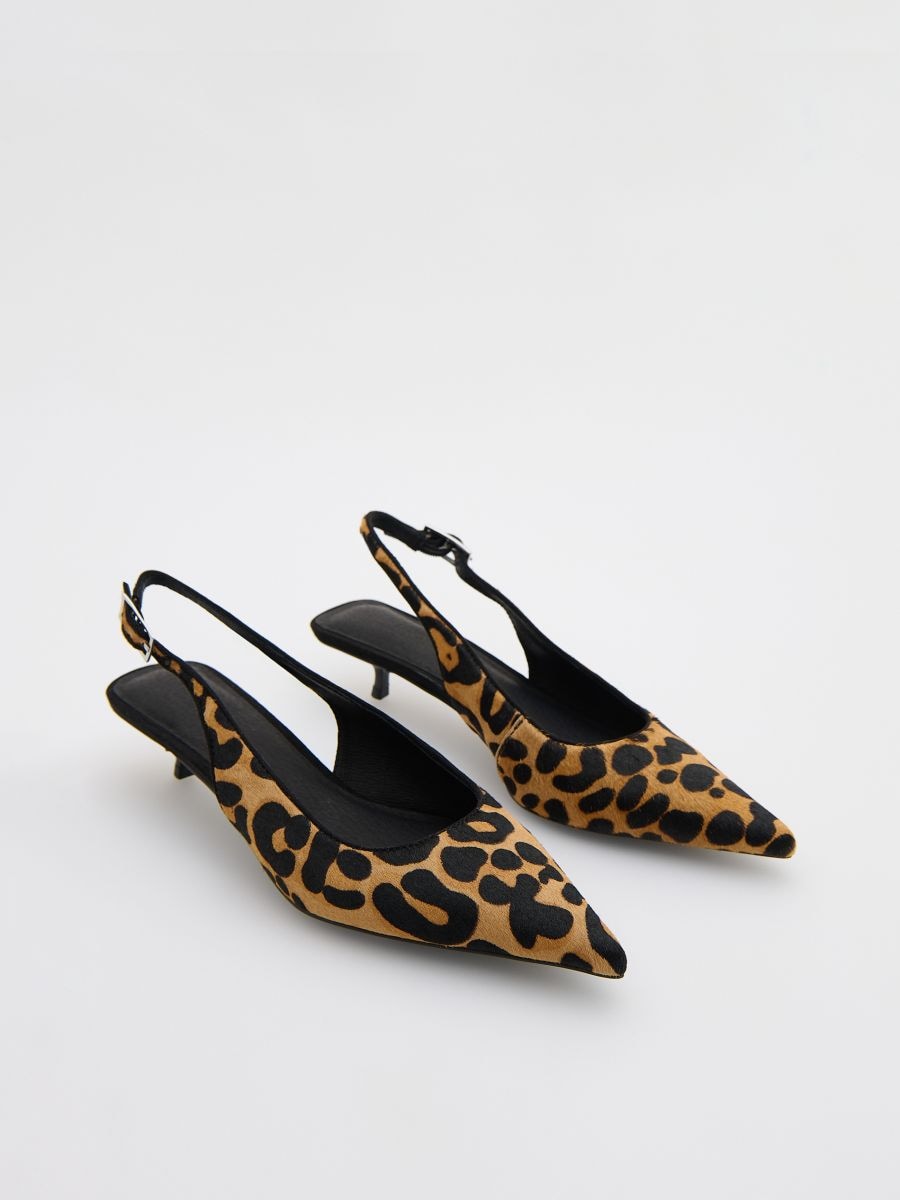 Kitten heel shoes with leopard pattern - multicolor - RESERVED - 3