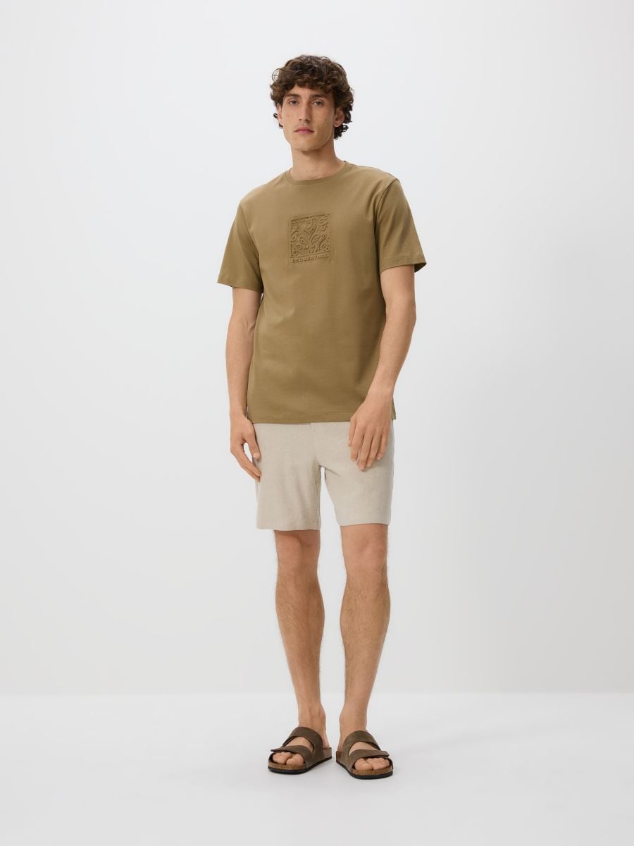 Regular fit T-shirt with appliqué - olive - RESERVED - 2