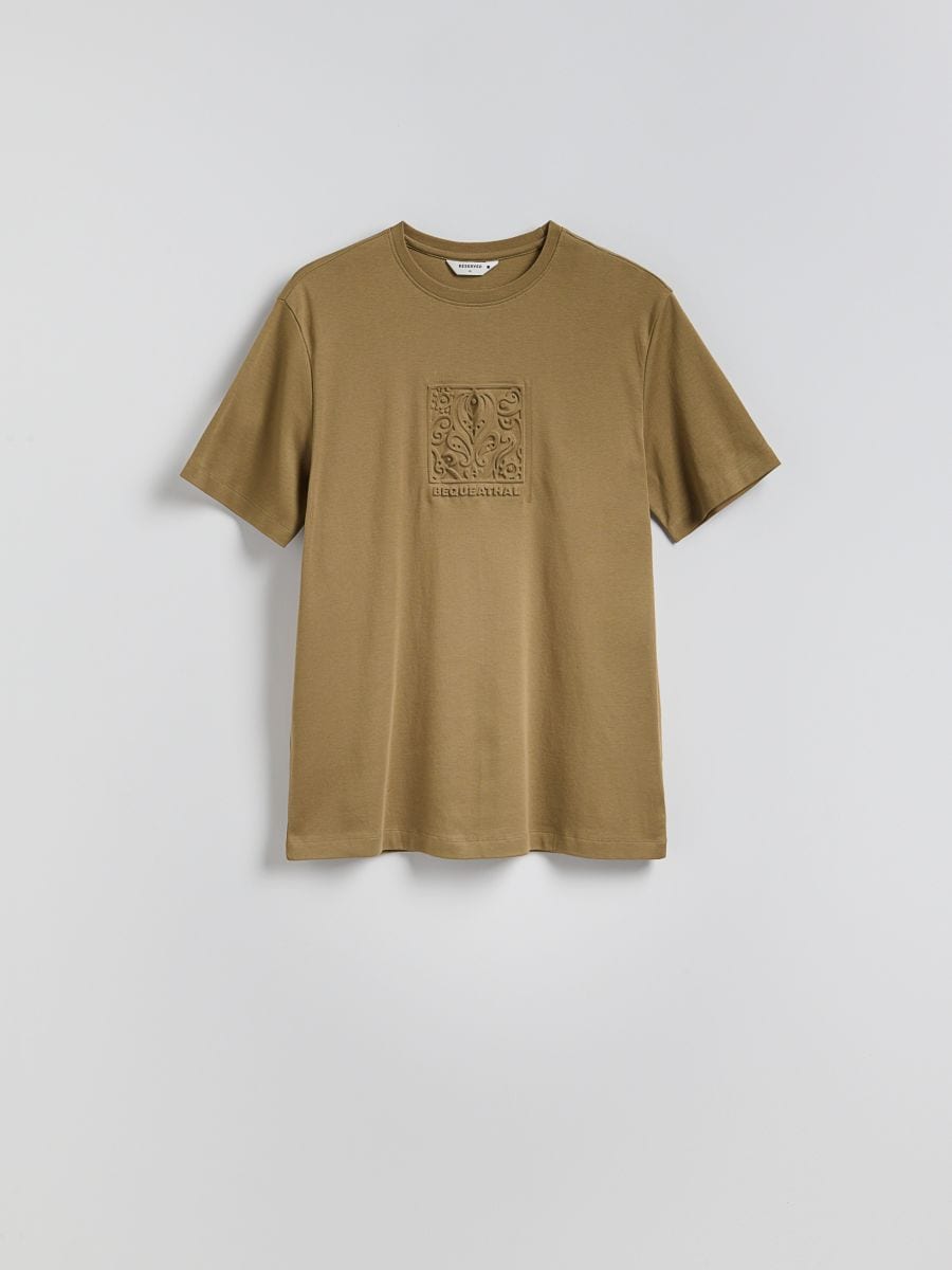 Regular fit T-shirt with appliqué - olive - RESERVED - 5