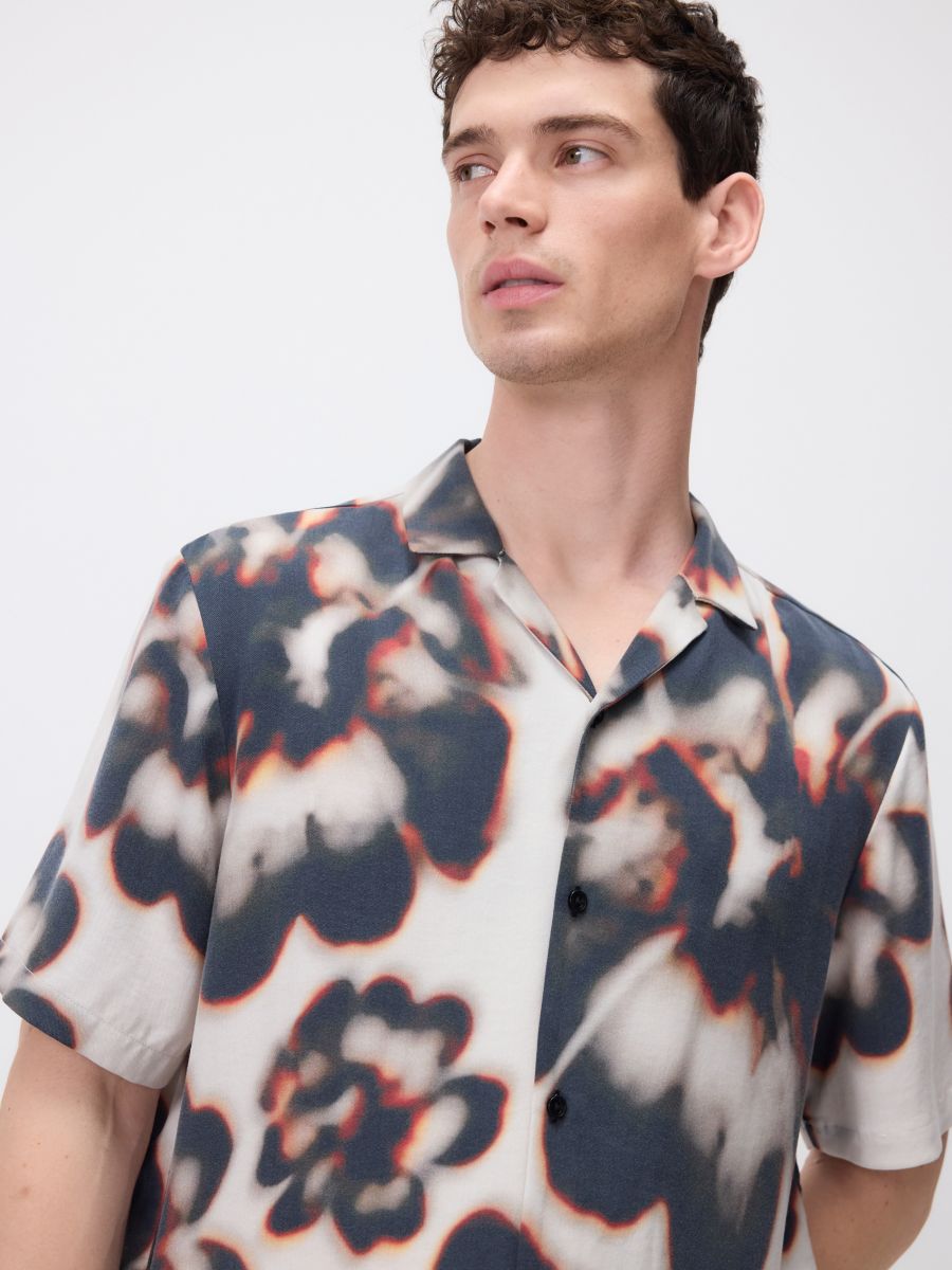 Camicia regular fit in lyocell - multicolore - RESERVED - 2