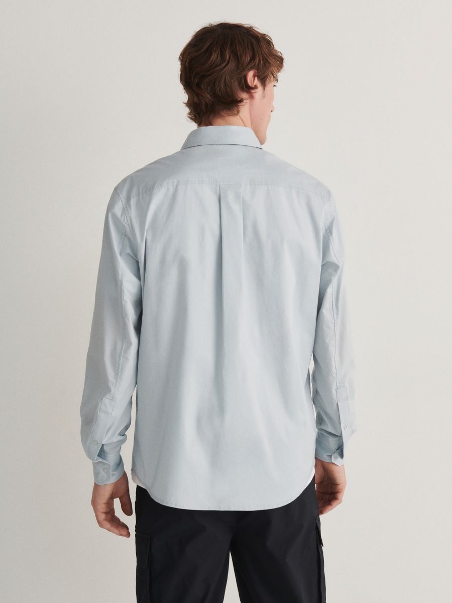 Camicia a taglio standard in misto cotone - blu pallido - RESERVED - 3