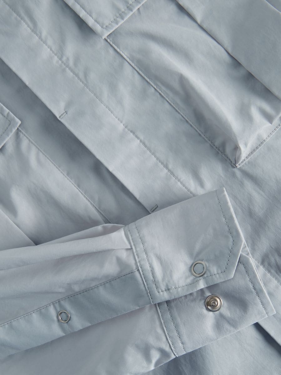Camicia a taglio standard in misto cotone - blu pallido - RESERVED - 6