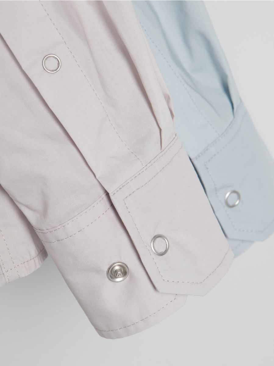 Camicia a taglio standard in misto cotone - blu pallido - RESERVED - 7