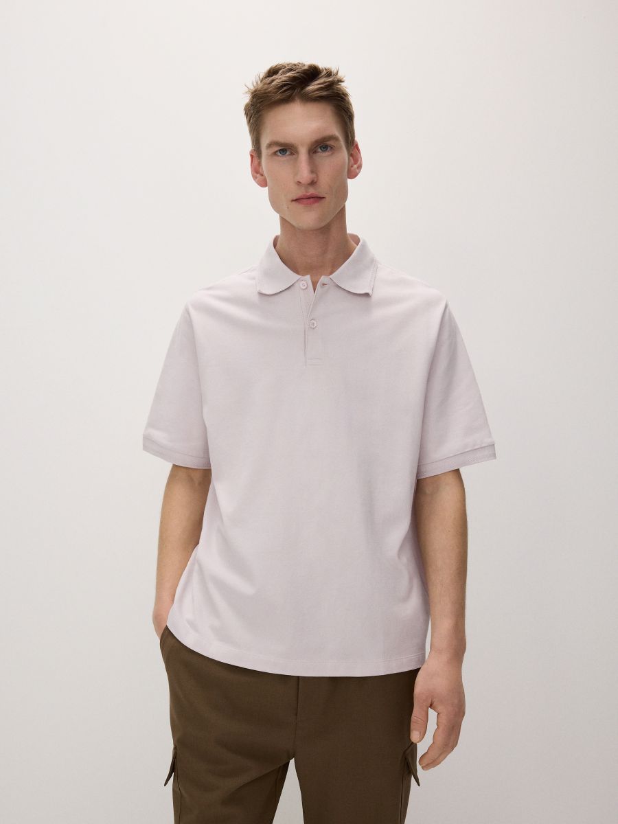 Koszulka polo oversize - różowy - RESERVED