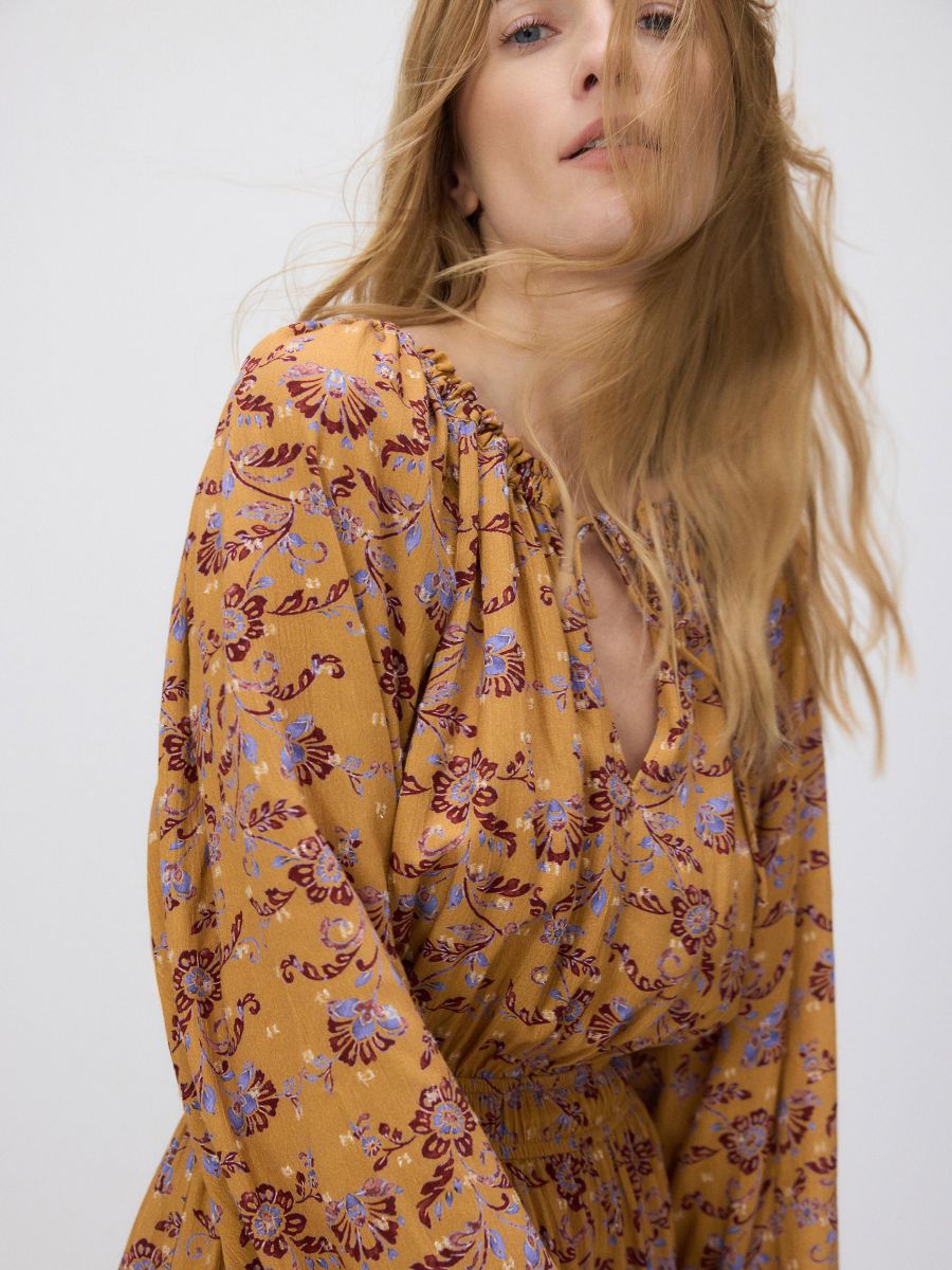 Patterned viscose dress - multicolor - RESERVED - 4