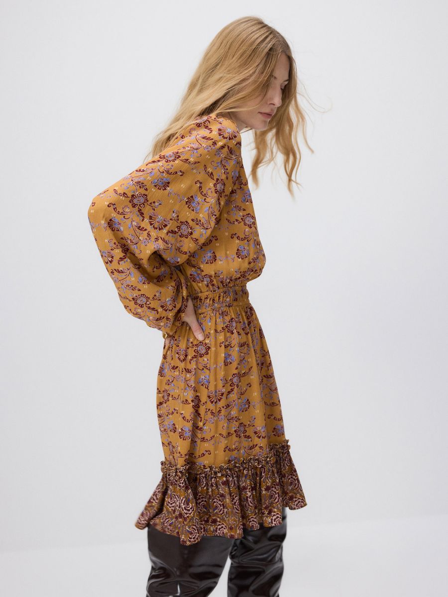 Patterned viscose dress - multicolor - RESERVED - 2