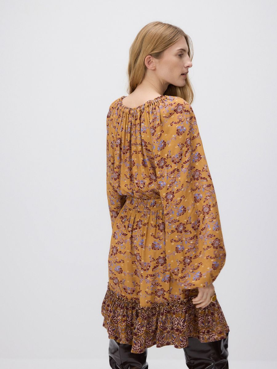 Patterned viscose dress - multicolor - RESERVED - 3