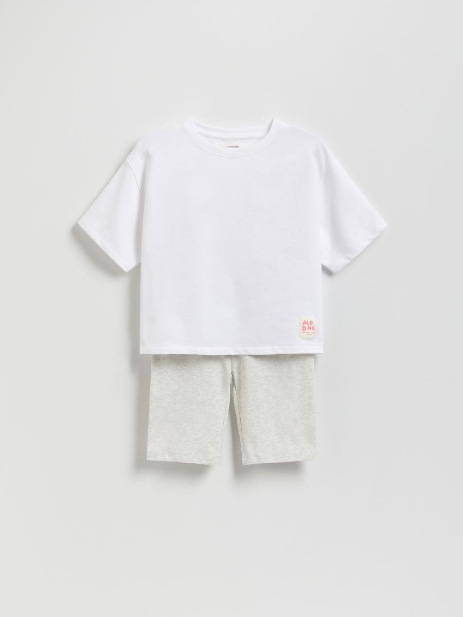 Ensemble en coton majoritaire - Gris clair - RESERVED - 2