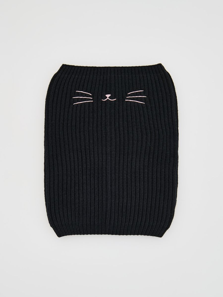 Snood mit Stickereidetails - schwarz - RESERVED