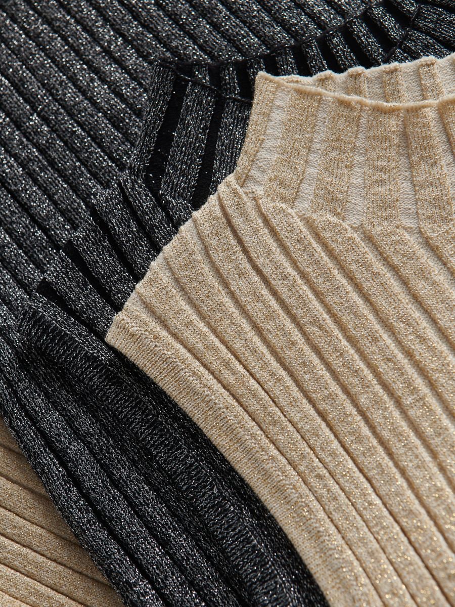 Rib knit top with viscose blend - dark grey - RESERVED - 6