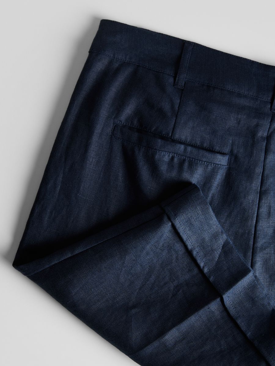 Linen regular shorts - navy - RESERVED - 5